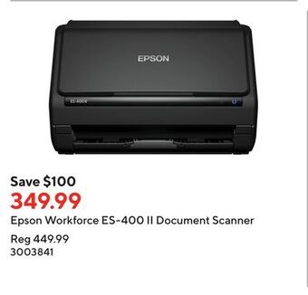 Staples Epson workforce es-400 ii document scanner offer