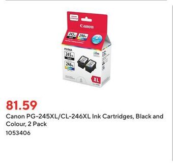 Staples Canon pg-245xl/cl-246xl ink cartridges, black and colour, 2 pack offer