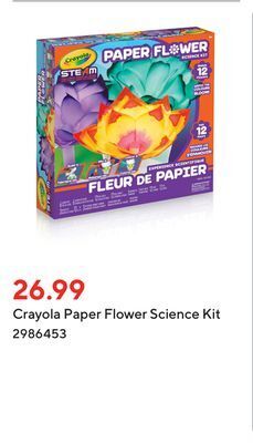 Staples Crayola paper flower science kit offer