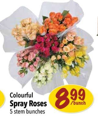 Farm Boy Colourful spray roses offer