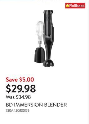 Walmart Bd immersion blender offer