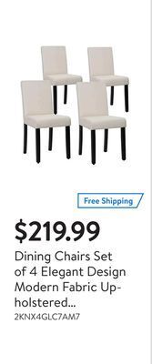 Walmart Dining chairs set of 4 elegant design modern fabric upholstered dining chairs offer