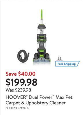 Walmart Hoover dual power max pet carpet & upholstery cleaner offer
