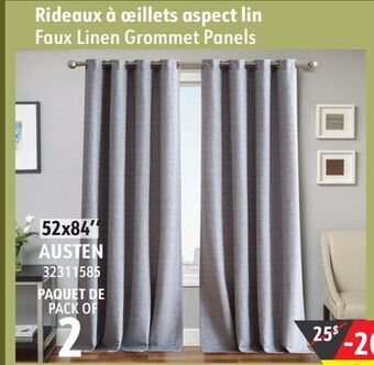 Sushi Shop Faux linen grommet panels offer