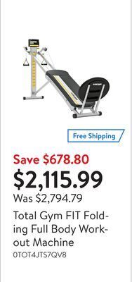 Walmart Total gym fit folding full body workout machine offer