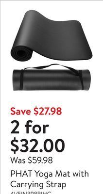 Walmart Phat yoga mat with carrying strap offer