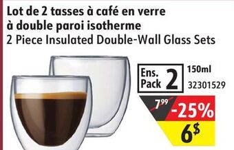 Hart 2 piece insulated double-wall glass sets offer