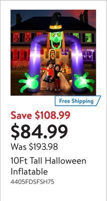 Walmart 10ft tall halloween inflatable offer