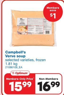 Wholesale Club Campbell's verve soup, 1.81 kg offer
