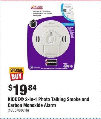 Home Depot Kidde 2-in-1 photo talking smoke and carbon monoxide alarm offer