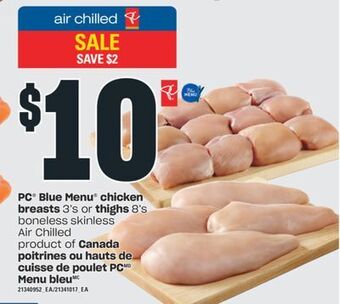 Valu-mart Poitrines ou hauts de cuisse de poulet pc menu bleu offer