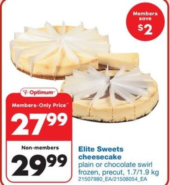 Wholesale Club Elite sweets cheesecake, 1.7/1.9 kg offer