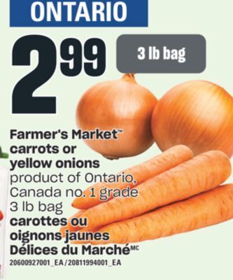 Valu-mart Carottes ou oignons jaunes délices du marché offer