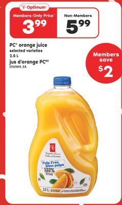 Valu-mart Jus d'orange pc, 2.5 l offer