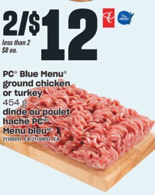 Valu-mart Dinde ou poulet haché pc menu bleu, 454 g offer