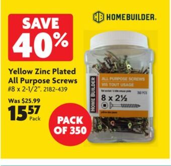 Home Hardware Yellow zinc plated all purpose screws offer
