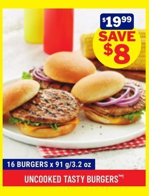 M & M Food Market Uncooked tasty burgers † offer
