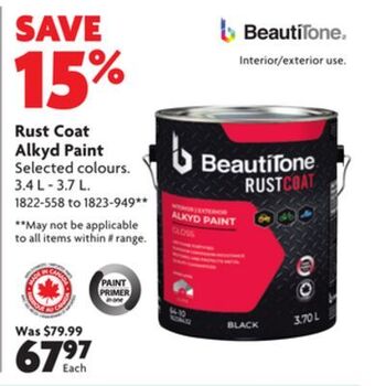 Home Hardware Rust coat alkyd paint offer