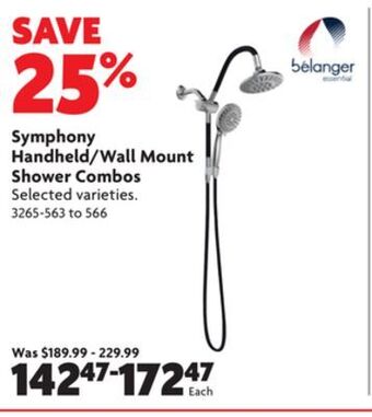Home Hardware Symphony handheld/wall mount shower combos offer