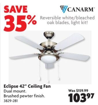 Home Hardware Eclipse 42 ceiling fan offer