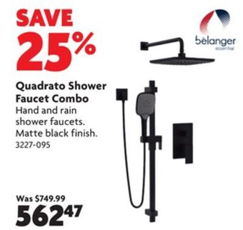 Home Hardware Quadrato shower faucet combo offer