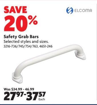 Home Hardware Safety grab bars offer