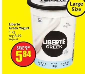FreshCo Liberte greek yogurt 1 kg offer