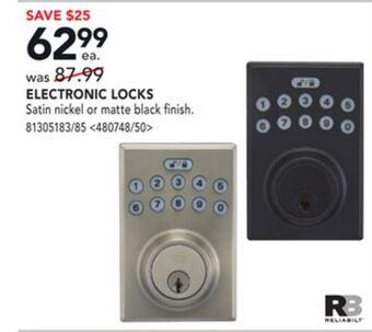 RONA Reliabilt electronic locks offer