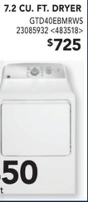 RONA Ge 7.2 cu. ft. dryer offer
