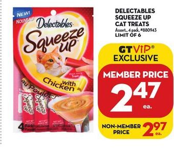 Giant Tiger Delectables squeeze up cat treats offer