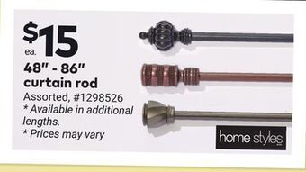 Giant Tiger Home styles 48 - 86 curtain rod offer