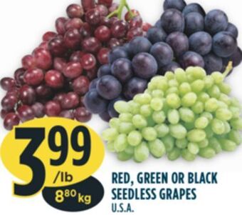 Marché Adonis Red, green or black seedless grapes offer