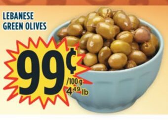Marché Adonis Lebanese green olives offer