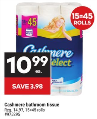 Giant Tiger Cashmere bathroom tissue offer