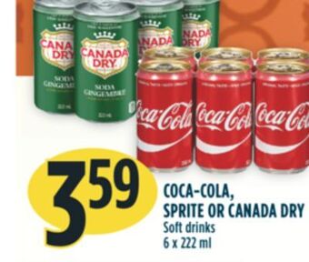 Marché Adonis Coca-cola, sprite or canada dry soft drinks offer