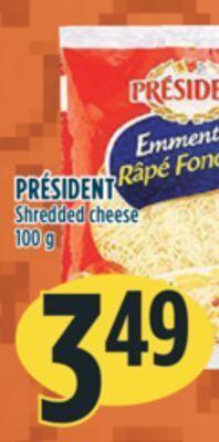 Marché Adonis Président shredded cheese offer