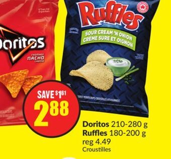 Chalo FreshCo Doritos 210-280 g ruffles 180-200 g offer