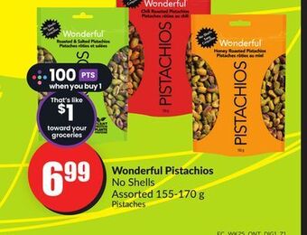 Chalo FreshCo Wonderful pistachios no shells assorted 155-170 g offer