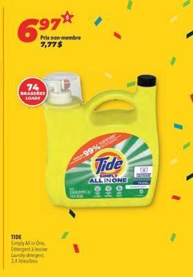 Familiprix Tide simply all in one, laundry detergent offer