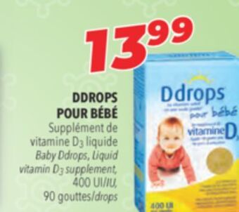 Familiprix Ddrops pour bébé baby ddrops, liquid vitamin d3 supplement offer
