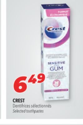 Familiprix Crest selected toothpastes offer