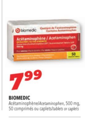 Familiprix Biomedic acetaminophen offer