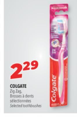 Familiprix Colgate zig zag selected toothbrushes offer