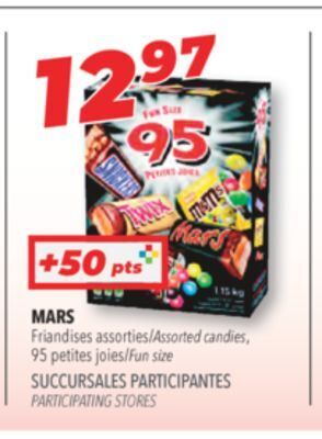 Familiprix Mars assorted candies, fun size offer