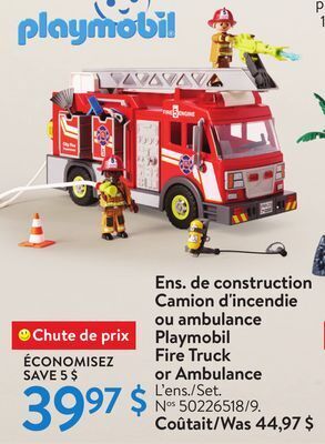 Walmart Playmobil fire truck offer