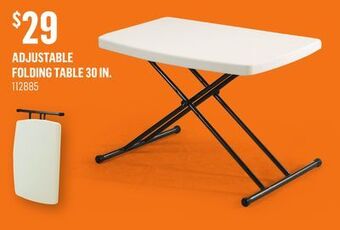 Canac Adjustable folding table 30 in offer
