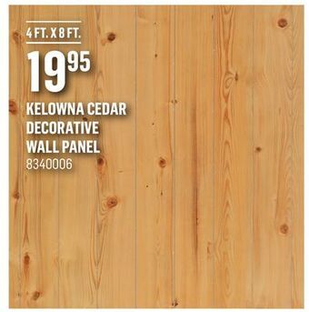 Canac Kelowna cedar decorative wall panel offer