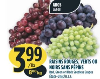 Marché Adonis Raisins rouges, verts ou noirs sans pépins offer