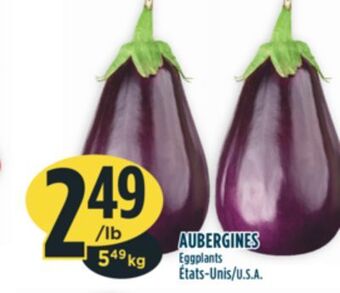 Marché Adonis Aubergines eggplants offer