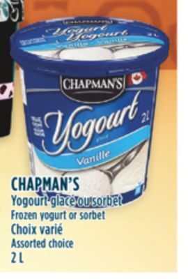 Marché Adonis Chapman's yogourt glacé ou sorbet offer